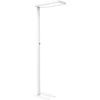 MAUL LED golvlampa MAULjura, dimbar, Vitt / opal, Arbetsrum / kontor, Aluminium / grå / zink, Modern, LED-golvlampa