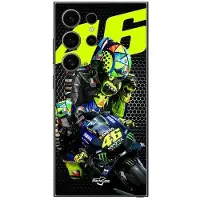 MANIACASE Coque Samsung Galaxy S24 ultra 46 Valentino Rossi Logo Motogp monster svart