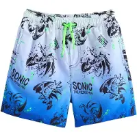 Next Badshorts blå / ljusblå / neongrön / svart