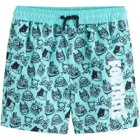 Next Badshorts ljusblå / svart / vit