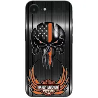 CAPACHEAP Maniacase Fodral För Iphone 16E Harley Davidson dödskalle grå bakgrund svart