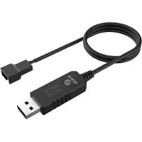 Akasa BBC USB-3 pin / 4 pin kabel, 5-12 V adapter för fläktar, 60 cm