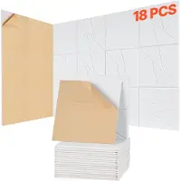 Vevor 18-pack akustiska paneler med självhäftande material, 28 x 28 x 1,2 cm ljudisolerade skumpaneler, ljudisolerade väggpaneler av polyesterfiber med hög densitet, för hem, studio, kontor, teater, v