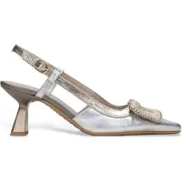 Hispanitas för kvinnor. CHV243356 Nova silverskor (41), Hud, 5 till 8 cm, Spänne, Casual