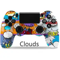 VAORLO för PS4 trådlös handkontroll PS4-kontroller Gamepad-kontroll med dubbla vibrationer och triggerknappar med 3,5 mm uttag