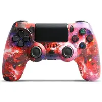 VAORLO för PS4 trådlös handkontroll PS4-kontroller Gamepad-kontroll med dubbla vibrationer och triggerknappar med 3,5 mm uttag