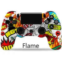 VAORLO för PS4 trådlös handkontroll PS4-kontroller Gamepad-kontroll med dubbla vibrationer och triggerknappar med 3,5 mm uttag