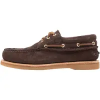 Timberland för män. TB0A2QKYEIV1 Tillverkade båtskor i mörkbrun mocka (44 W), Hud, Karta, Nyckelband, Casual