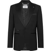 Philipp Plein Kavaj med en knapp, smal passform, gotisk plisserad