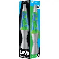 Lava bordlampa grön/blå med silverfot, 37 cm