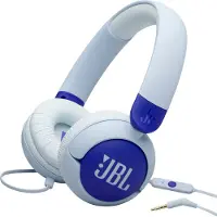JBL Junior 320 - Hörlurar med mikrofon - fullstorlek - kabelansluten - 3,5 mm kontakt - ljudisolerande - blå
