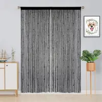 Big House decor Pärlgardin Dörr Snörgardin för Dörröppning Tofsar Pärlor Hängande Frans Rumsavdelare Fönster Hall Entré Vägg Garderob Sovrumsdekor Kristall 100cmW x 200cmL (1pc) svart