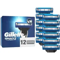 Gillette MACH3 Turbo, Män, , ProGlide, Rostfritt stål, Blå, 12 styck