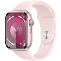 Apple Watch Series 9 45mm Aluminium med Sport Band S/M - Rosa
