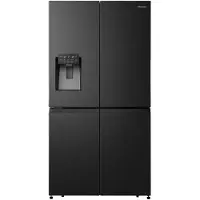Hisense RQ760N4SBFE, Fristående, Amerikansk dörr, Svart, Röra, LED, På dörren