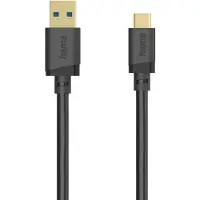 Hama USB-kabel USB 3.2 Gen1 USB-A kontakt, USB-C-kontakt 1.5 m Svart guldpläterad kontakt 00202006