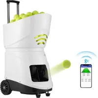 Vevor Tennisbollmaskin, Automatisk Bärbar Tennisbollkastare, Tennisträningskastare för 150 Bollar, 5 Motorer, Multilägesborrar, 2+ Timmars Speltid, Uppladdningsbart Batteri, App-Fjärrkontroll