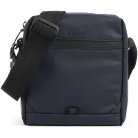 BOSS Faux-leather reporter bag with reflective details