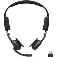 Shokz OpenMeet UC med USB-C-adapter - Trådlöst Bluetooth-headset med benledningsteknik och USB-C-adapter, perfekt för kontor och callcenter (C610-AC-BK-EU-000)