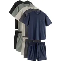 Next Pyjamas kort kitt / marinblå / antracit / pastellgrön / svart