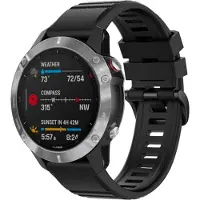 FIXED - KlocKräm för smart klocka - 26 mm, silikon - svart - för Garmin Fenix 6X Enduro fenix 5X Plus quatix 7X Sapphire Solar Tactix 7, Delta