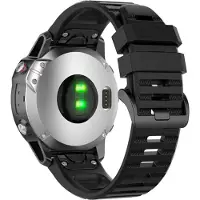 FIXED - KlocKräm för smart klocka - 26 mm, silikon - svart - för Garmin Fenix 6X Enduro fenix 5X Plus quatix 7X Sapphire Solar Tactix 7, Delta