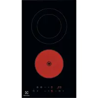 Electrolux Domino LHR3233CK - Keramisk häll - 2 kokplattor - Fördjupning - bredd: 27 cm - djup: 49 cm - ramlös - svart