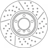 TRW Bromsskiva DF6604S fram, ventilerad, slits, höggradigt förkolnad, 1 Stycke