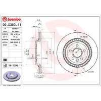 Brembo Bromsskiva 09D39311 bak, ventilerad, höggradigt förkolnad, 1 Stycke