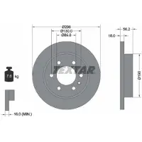 Textar Bromsskiva 92301003 bak, full, 1 Stycke