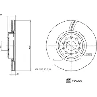 FEBI BILSTEIN Bromsskiva 186335, 1 Stycke