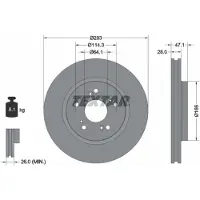 Textar Bromsskiva 92184803 fram, ventilerad, 1 Stycke