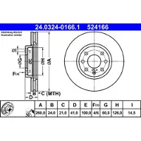 Ate Bromsskiva PowerDisc 24032401661 ATE