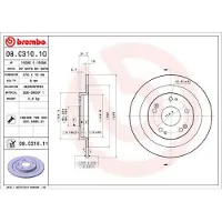 Brembo Bromsskiva 08C31011 bak, full, 1 Stycke