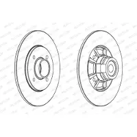 FERODO Bromsskiva DDF1517-1 bak, full, 1 Stycke