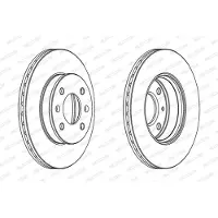 FERODO Bromsskivor DDF1529C fram, ventilerad, 2 Stycke