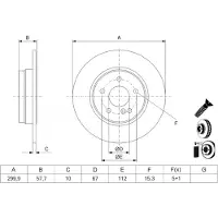Bosch Bromsskiva 0 986 479 K26, 1 Stycke