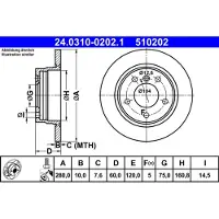 Ate Bromsskiva Power Disc 24.0310-0202.1, 1 Stycke