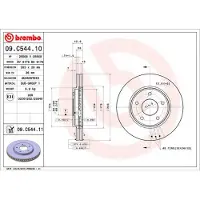 Brembo Bromsskiva 09C54411 fram, ventilerad, 1 Stycke
