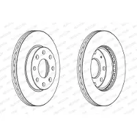 FERODO Bromsskivor DDF1279C fram, ventilerad, 2 Stycke