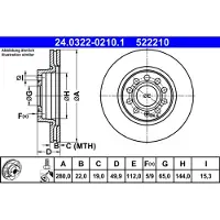 Ate Bromsskiva PowerDisc 24.0322-0210.1, 1 Stycke