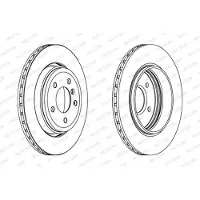 FERODO Bromsskivor DDF1280C bak, ventilerad, 2 Stycke