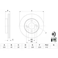 Bosch Bromsskiva 0 986 479 G92 fram, ventilerad, 1 Stycke