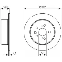 Bosch Bromsskiva 0 986 479 336 bak, full, 1 Stycke