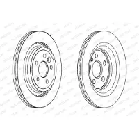 FERODO Bromsskivor DDF1681C bak, ventilerad, 2 Stycke