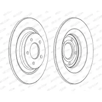 FERODO Bromsskivor DDF1547C bak, full, 2 Stycke