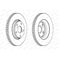 FERODO Bromsskivor DDF1756C fram, ventilerad, 2 Stycke