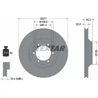 Textar Bromsskiva 92149400 fram, ventilerad, 1 Stycke