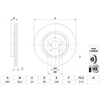 Bosch Bromsskiva 0 986 479 H28 fram, ventilerad, höggradigt förkolnad, 1 Stycke