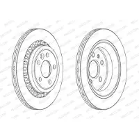 FERODO Bromsskivor DDF1802C bak, ventilerad, 2 Stycke
